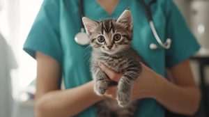 kitten at the vet office