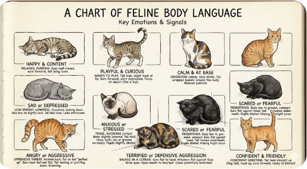 feline body language chart